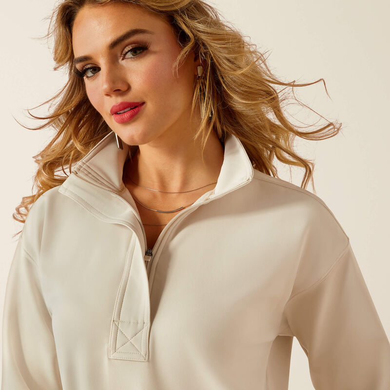 Ariat Women's Cream Ancient Scroll Breeze Logo 1/2 Zip Sweatshirt