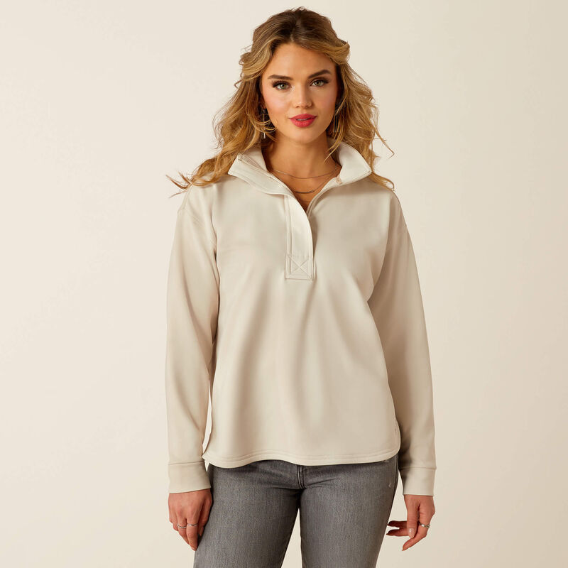 Ariat Women's Cream Ancient Scroll Breeze Logo 1/2 Zip Sweatshirt