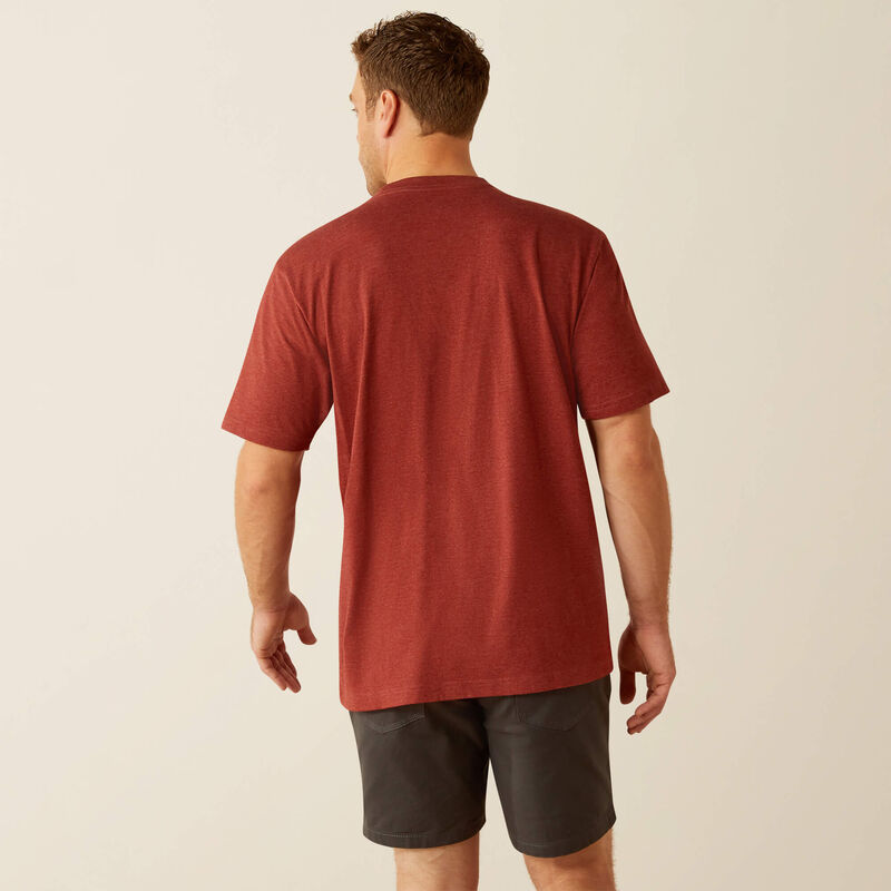 Ariat Mens Dark Red Rebar Cotton Strong Standard T-Shirt