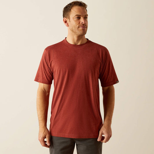 Ariat Mens Dark Red Rebar Cotton Strong Standard T-Shirt