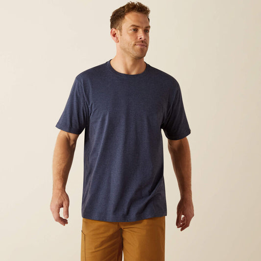 Ariat Men's Rebar Cotton Strong Standard Tee- Navy Heather