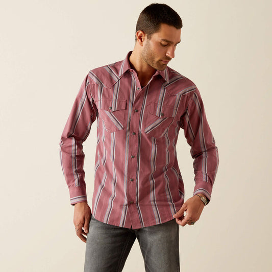 Ariat Men's Humphrey Red Retro Fit Snap Shirt