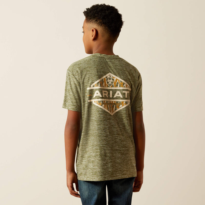 Ariat Boys Dark Olive Tree Bark Camo Charger T-Shirt