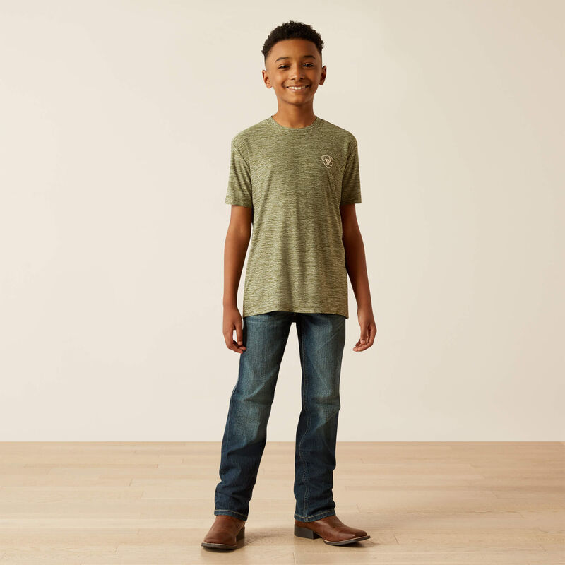 Ariat Boys Dark Olive Tree Bark Camo Charger T-Shirt