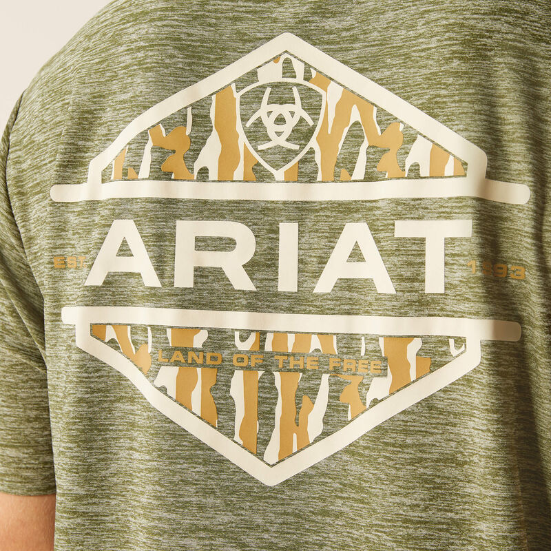 Ariat Dark Olive Tree Bark Camo Charger T-Shirt