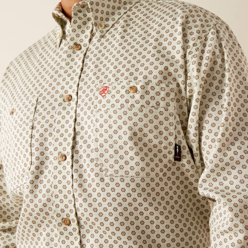 Men's FR Vented Work Shirt- White Onyx