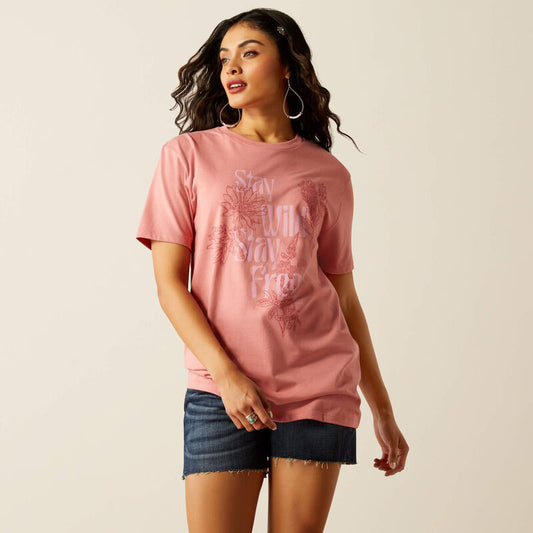 Ariat Women's Dusty Rose Stay Wild SS Tee