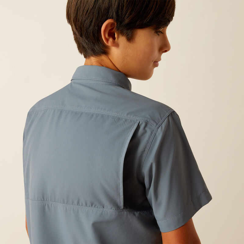 Ariat Boys Newsboy Blue VentTek Outbound Classic Fit Shirt