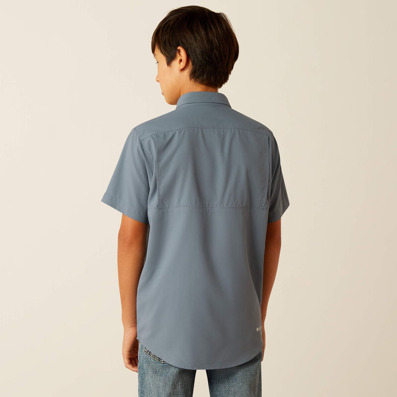 Ariat Boys Newsboy Blue VentTek Outbound Classic Fit Shirt