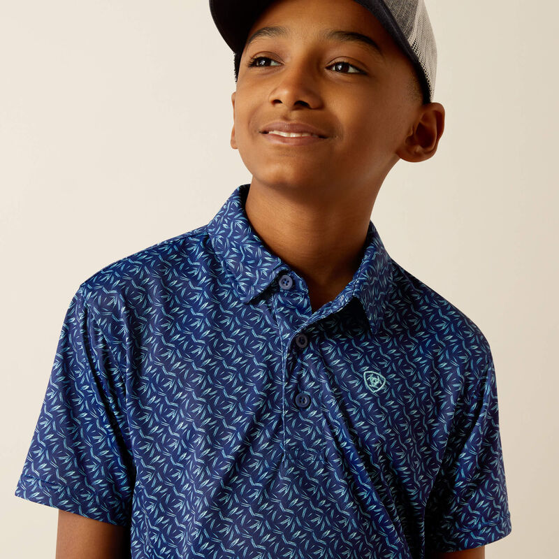 Ariat Boys Blue Depths All Over Printed Polo