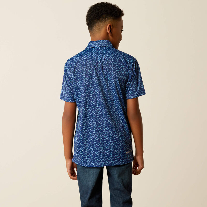 Ariat Boys Blue Depths All Over Printed Polo