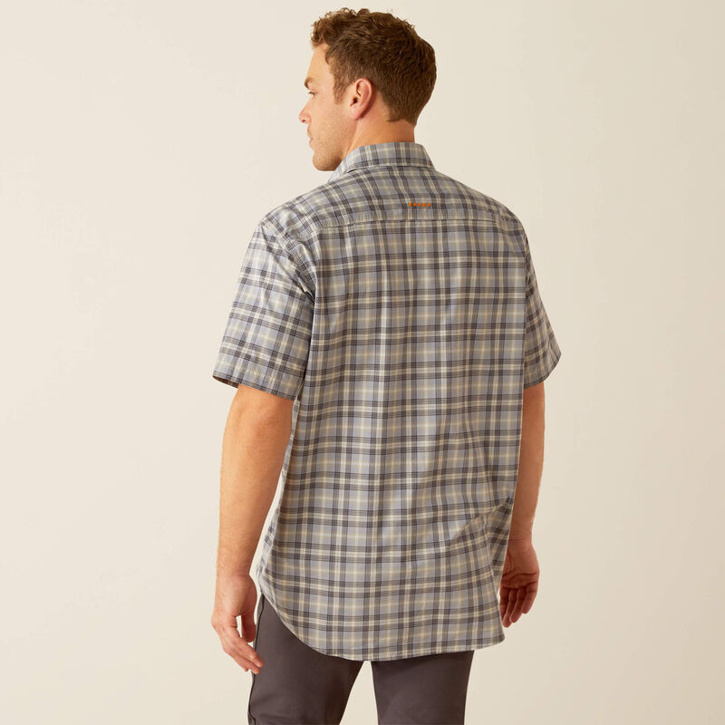 Ariat Apricot Plaid Rebar Made Tough DruaStretch Work Shirt