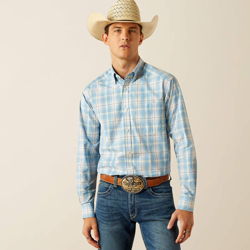 Ariat Men's Pro Series Light Blue Casper Classic Fit Shirt