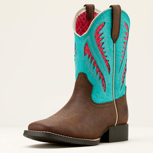 Ariat Youth Quickdraw VentTEK Western Boot - Rich Clay / Turquoise Floral