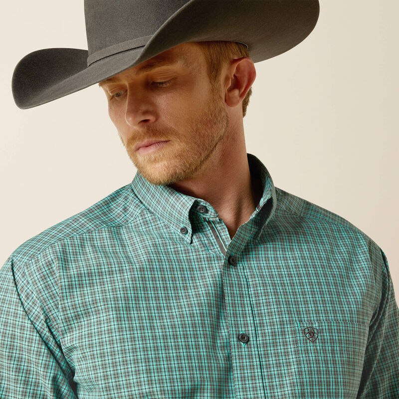 Ariat Men's Pro Series Brooks Aqua Blue Classic Fit Shirt