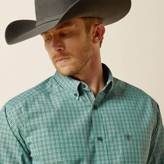 Ariat Men's Pro Series Brooks Aqua Blue Classic Fit Shirt