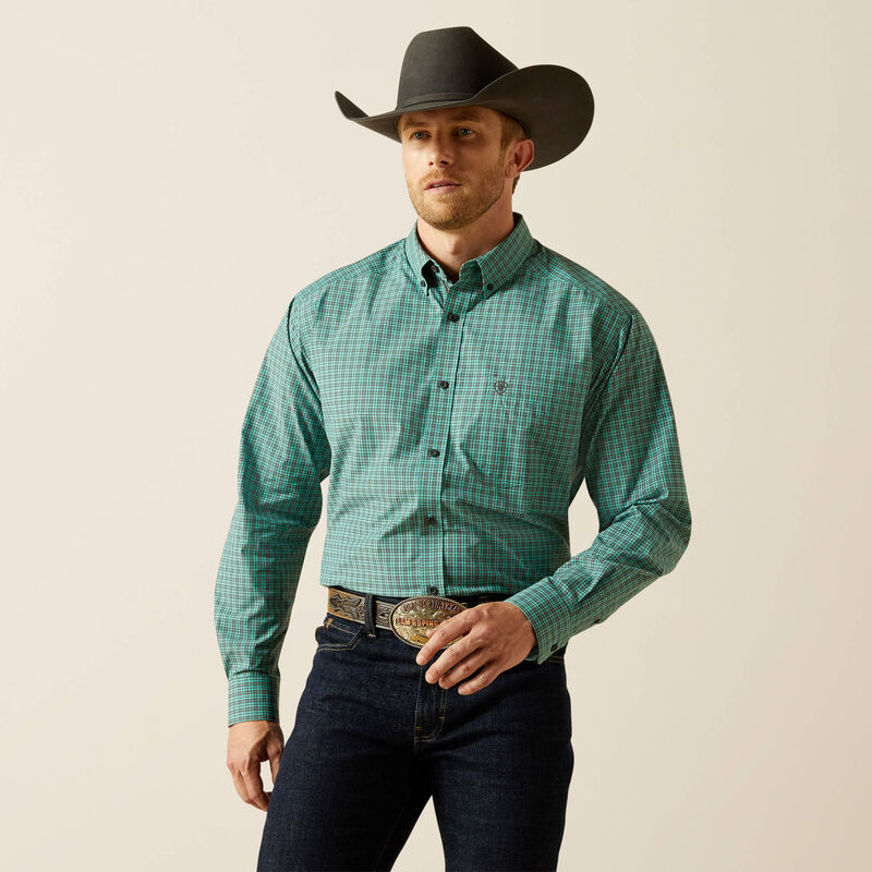 Ariat Men's Pro Series Brooks Aqua Blue Classic Fit Shirt