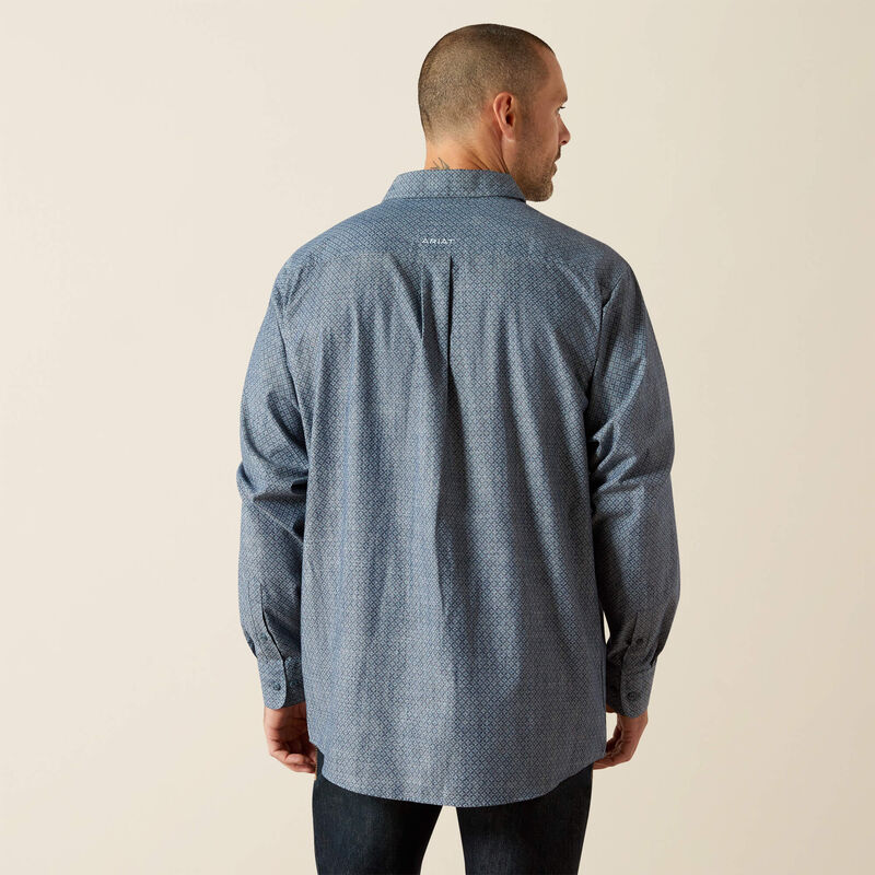 Men's Ariat Trent Classic Fit Chambray Blue Shirt