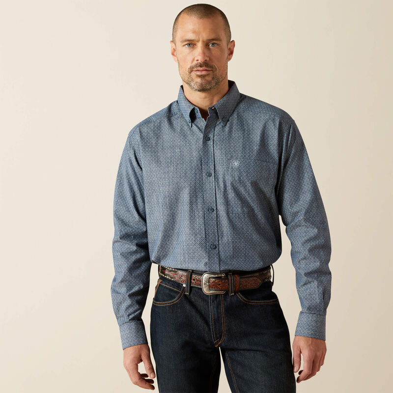 Men's Ariat Trent Classic Fit Chambray Blue Shirt