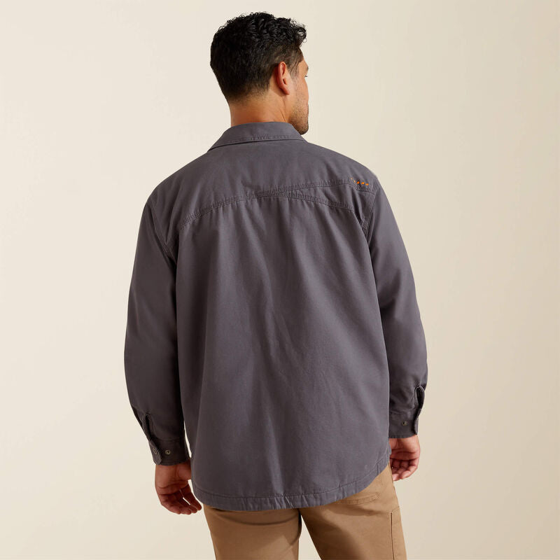 Ariat Men's Rebar Canvas Grey Button Up Shirt Jacket