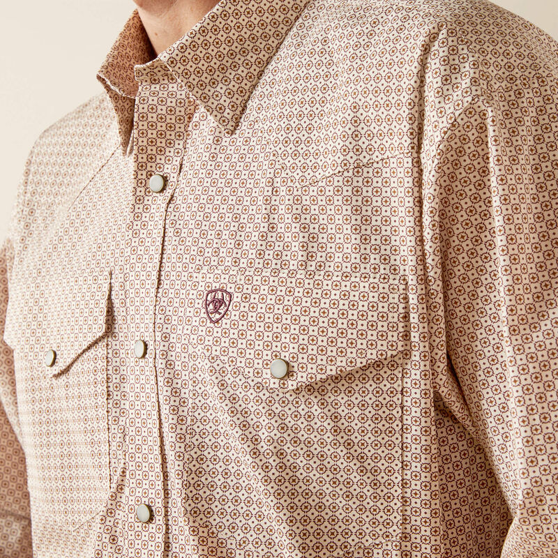 Ariat Men's Off White Eddie Wrinkle Free Classic Fit Shirt