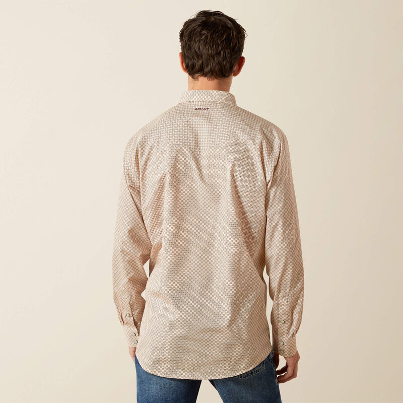 Ariat Men's Off White Eddie Wrinkle Free Classic Fit Shirt