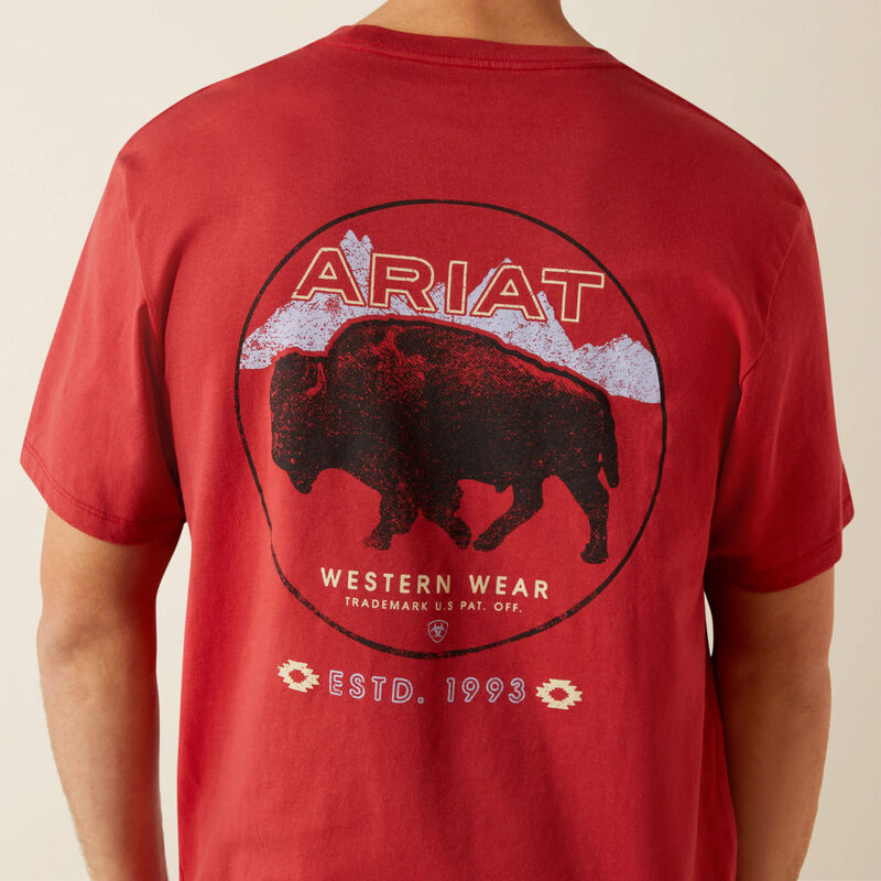 Ariat Men's Brick Red Patriot Buffalo Coin Tee