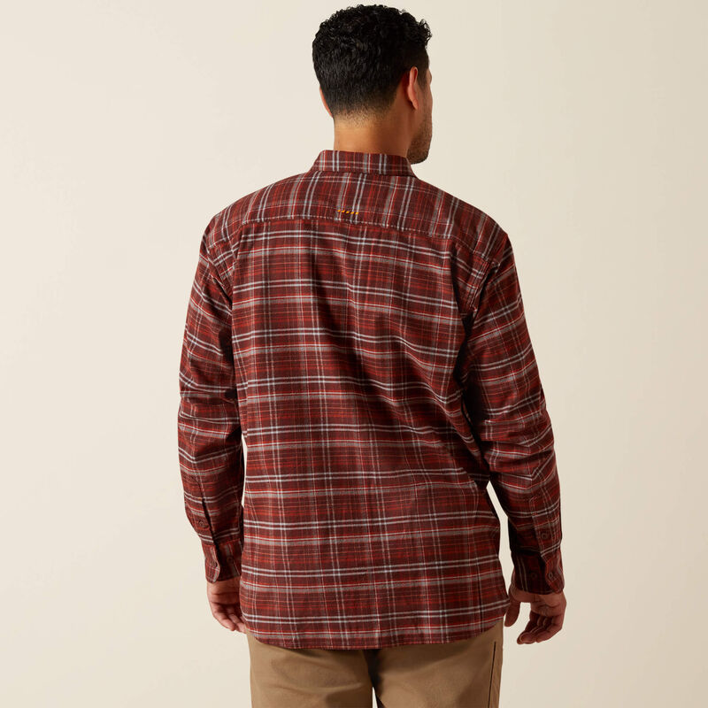 Ariat Men's Rebar Bitter Chocolate Flannel DuraStretch Work Shirt