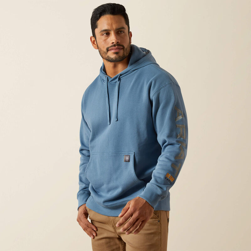 Ariat Men's Rebar Lightweight Bluestone Logo Hoodie