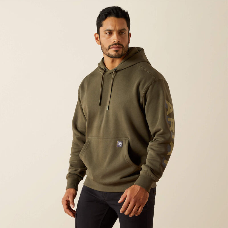 Ariat Men's Rebar Lightweight Grape Leaf Logo Hoodie