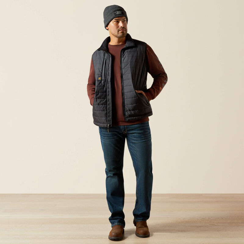 Ariat Men's Black Rebar Cordura Ripstop Lightweight Insulated Vest
