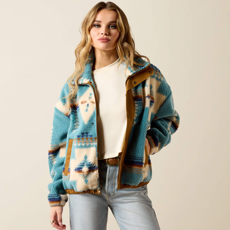 Ariat Agave Southwest Print Sherpa Blocked Jacket