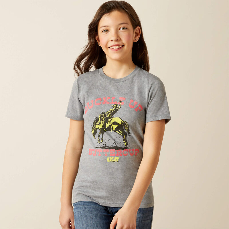 Ariat Girls Ice Berg Buck Up Tee