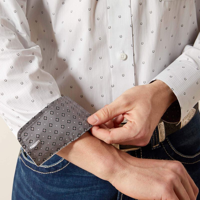 Ariat Men's Grey Wrinkle Free Avery Classic Fit Shirt