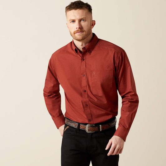 Ariat Men's Wren Dark Red Classic Fit Shirt