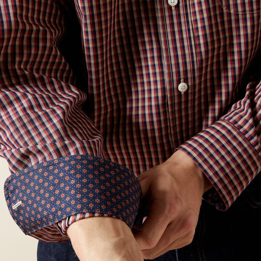 Ariat Men's Red Wrinkle Free Benson Classic Fit Shirt