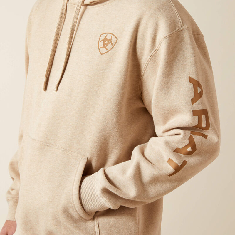 Ariat Men's Oatmeal Heather Logo Hoodie