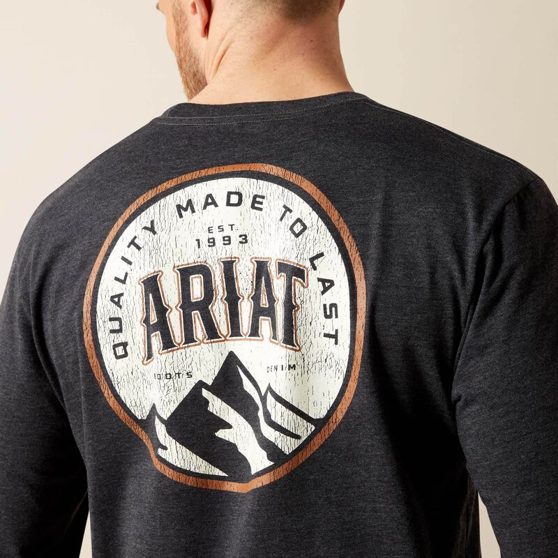 Ariat Men's Charcoal Heather Circle A Long Sleeve Tee
