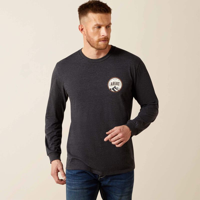 Ariat Men's Charcoal Heather Circle A Long Sleeve Tee