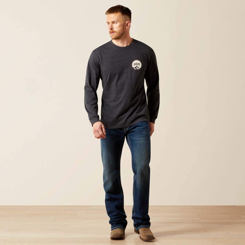 Ariat Men's Charcoal Heather Circle A Long Sleeve Tee