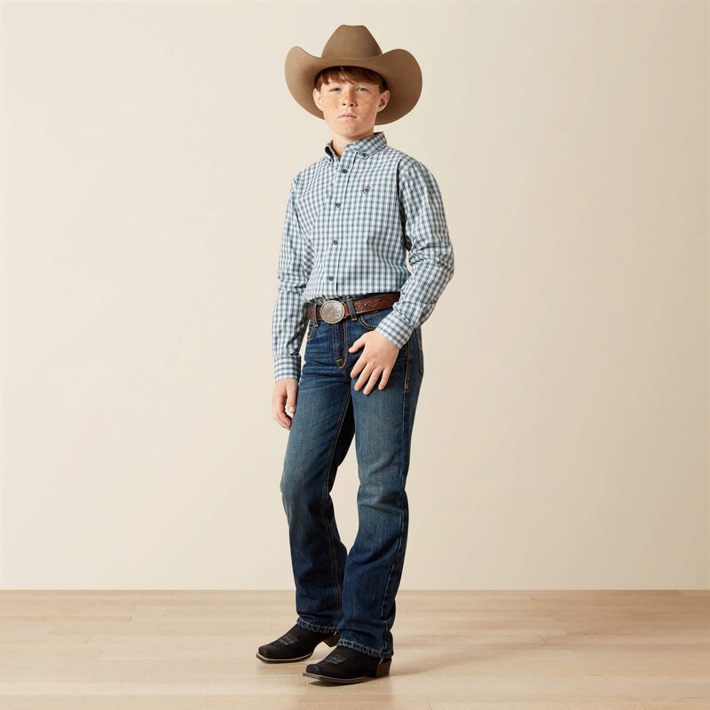 Ariat Boys Dark Teal Pro Series Townes Classic Fit Shirt