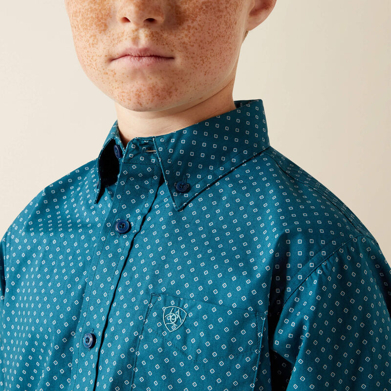 Ariat Boys Dark Teal Tyce Classic Fit Shirt