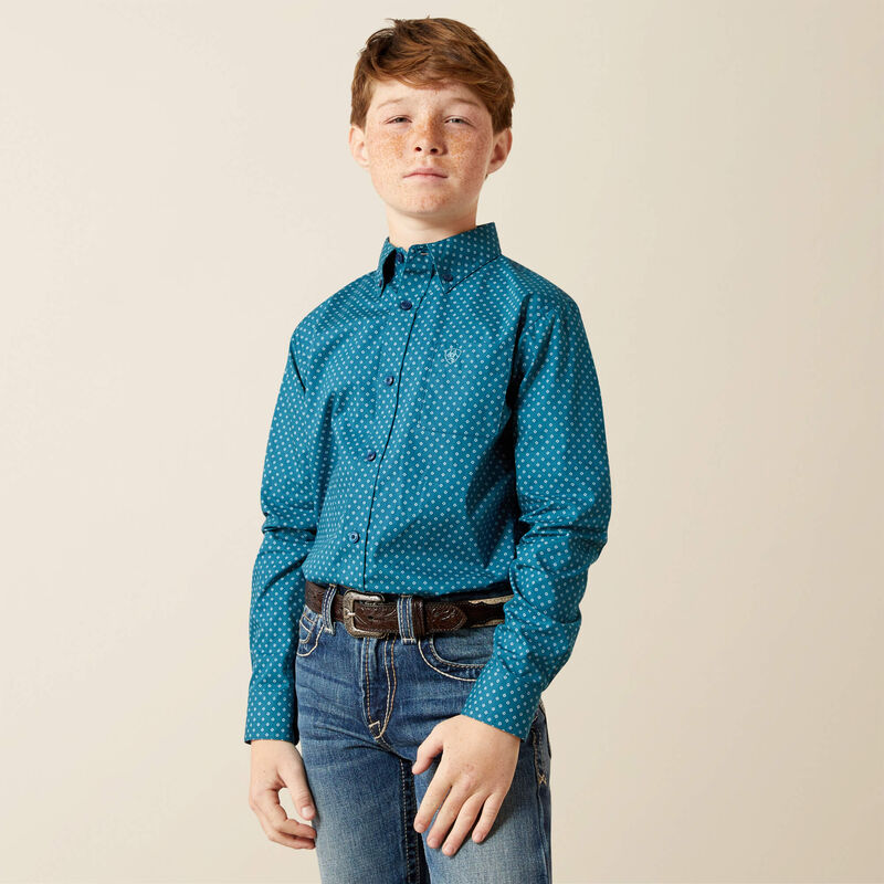 Ariat Boys Dark Teal Tyce Classic Fit Shirt