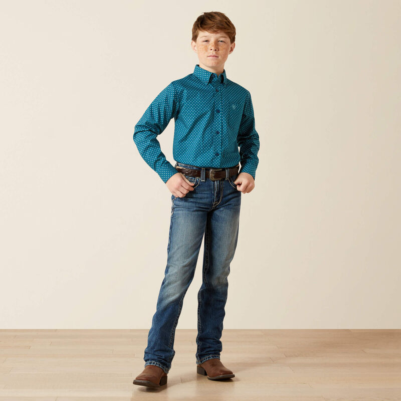 Ariat Boys Dark Teal Tyce Classic Fit Shirt