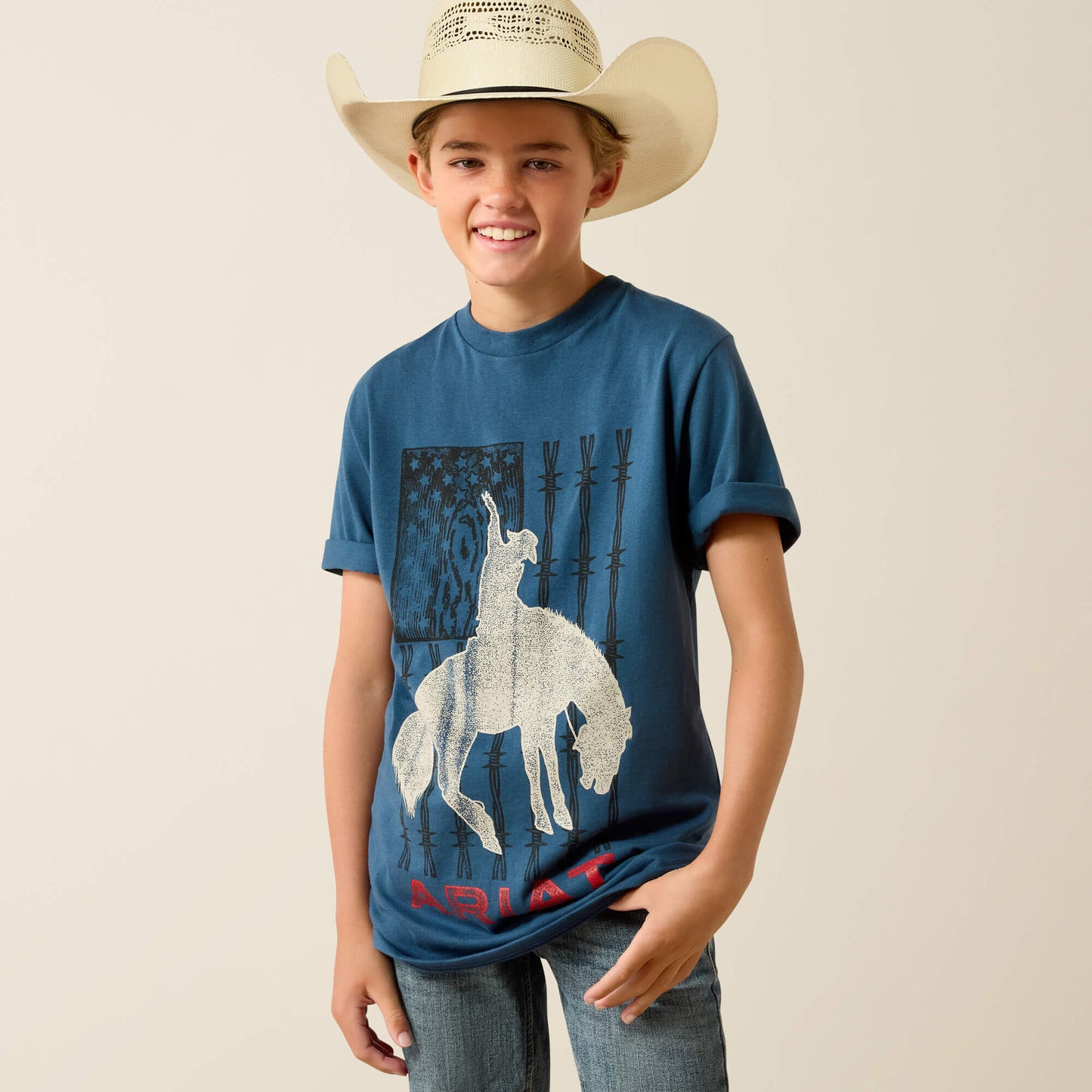 Ariat Boys Key Largo Flag Bronco Tee