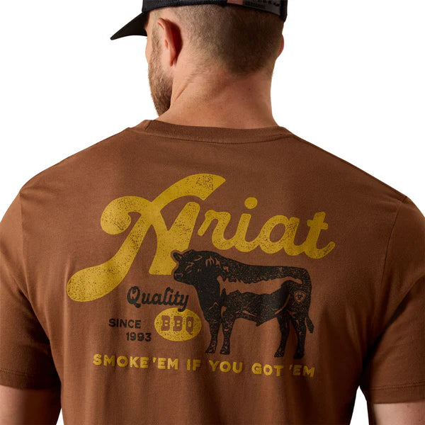 Ariat Men's Soft Slit BBQ Smoke Classic Fit Tee