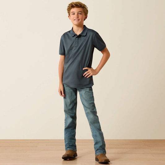 Ariat Boys Dark Slate TEK Performance Polo