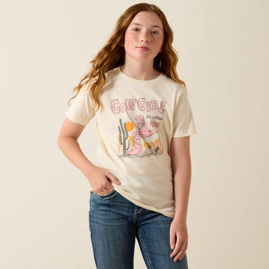 Ariat Girls Natural Cowgirl Vibes Tee