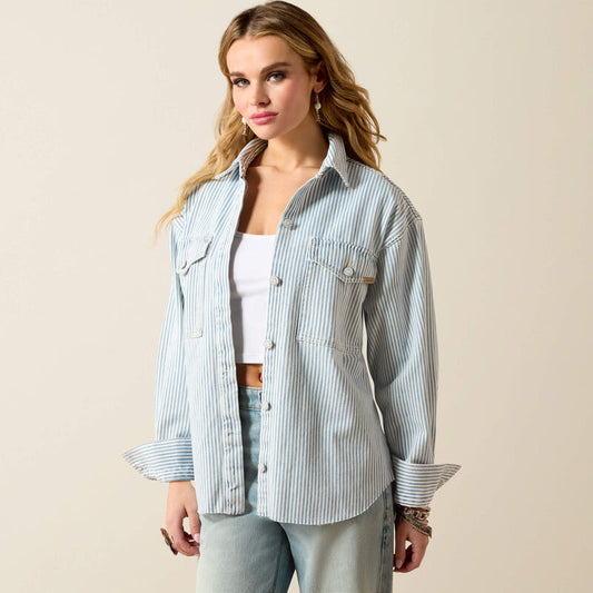 Ariat Women's Blue & White Denim Shirt Jacket