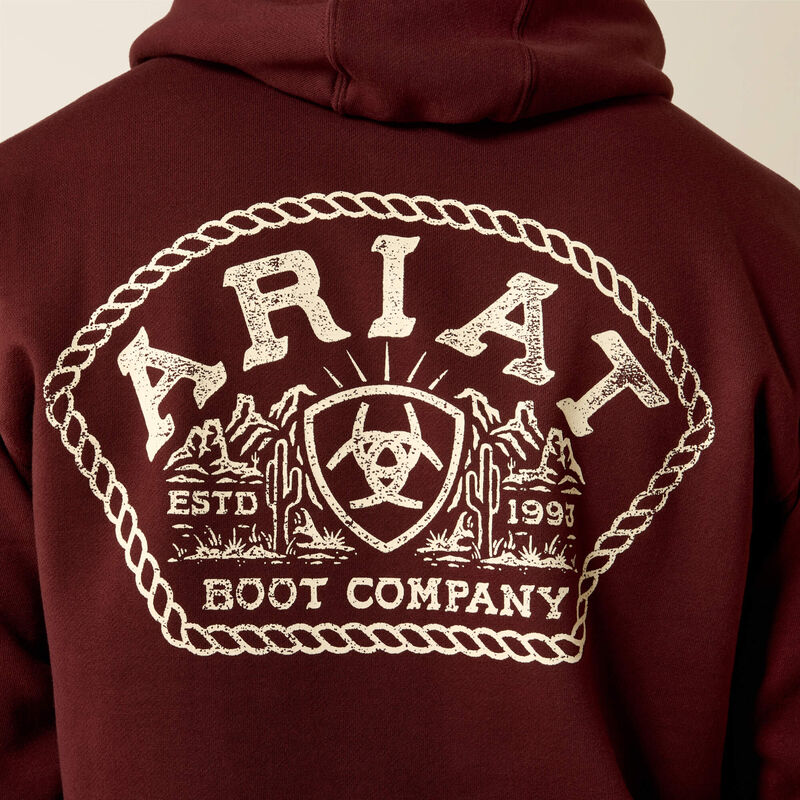 Ariat Men's Roped Out Desert Badge Hoodie | Bitter Chocolate